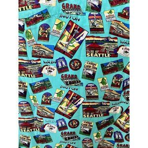 Glory Ann Pinkerton Washington State 100% Silk Mens‎ Shirt Small